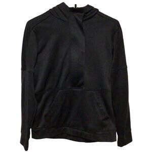 Adidas CLIMAWARM Black 1/2 Zip Jacket Size S Snap Neck Kangaroo Pocket